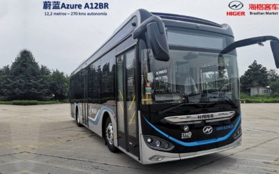 Higer Bus exporta seu primeiro ônibus elétrico AZURE para o Brasil e LATAM.