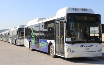 Novo Lote de 31 ônibus chega em Tel Aviv, Israel.